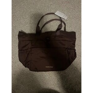 Modern Picnic Brown Nylon Insulated Lunch Bag Tote Style